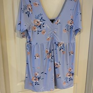 Like NEW! Blue Floral Torrid Top